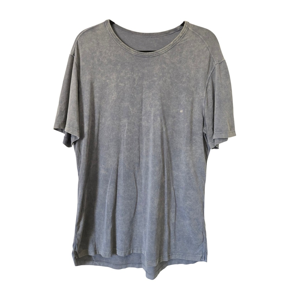 Lululemon Mens L Fundamental T-Shirt Acid Wash Grey Crew Neck Short Sleeve